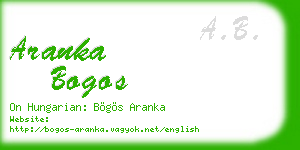 aranka bogos business card