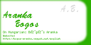 aranka bogos business card